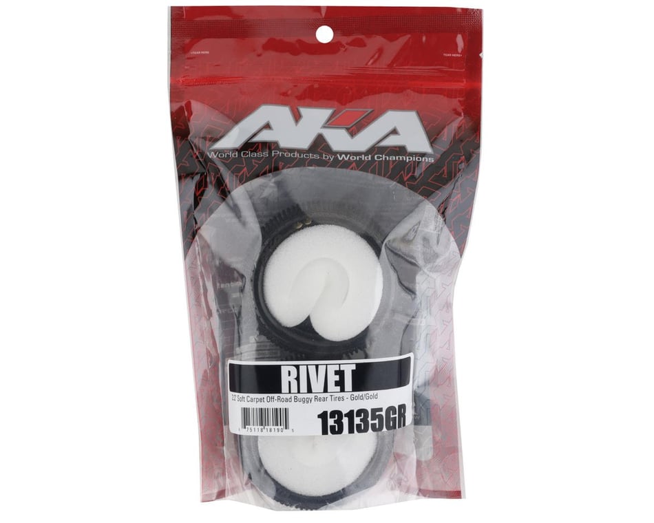 AKA Rivet Carpet 2.2" 1/10 Rear Buggy Tires (2) (Soft) (13135GR)