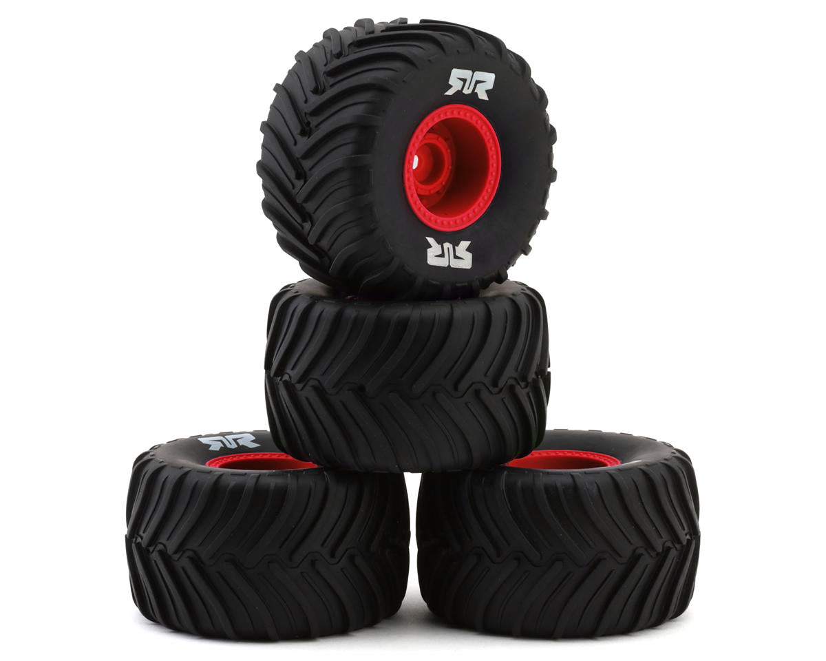Arrma Grom dBoots Chevron MT Pre-Mounted Tires (Red) (4) (Gorgon/Quake)