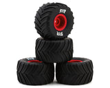 Arrma Grom dBoots Chevron MT Pre-Mounted Tires (Red) (4) (Gorgon/Quake)