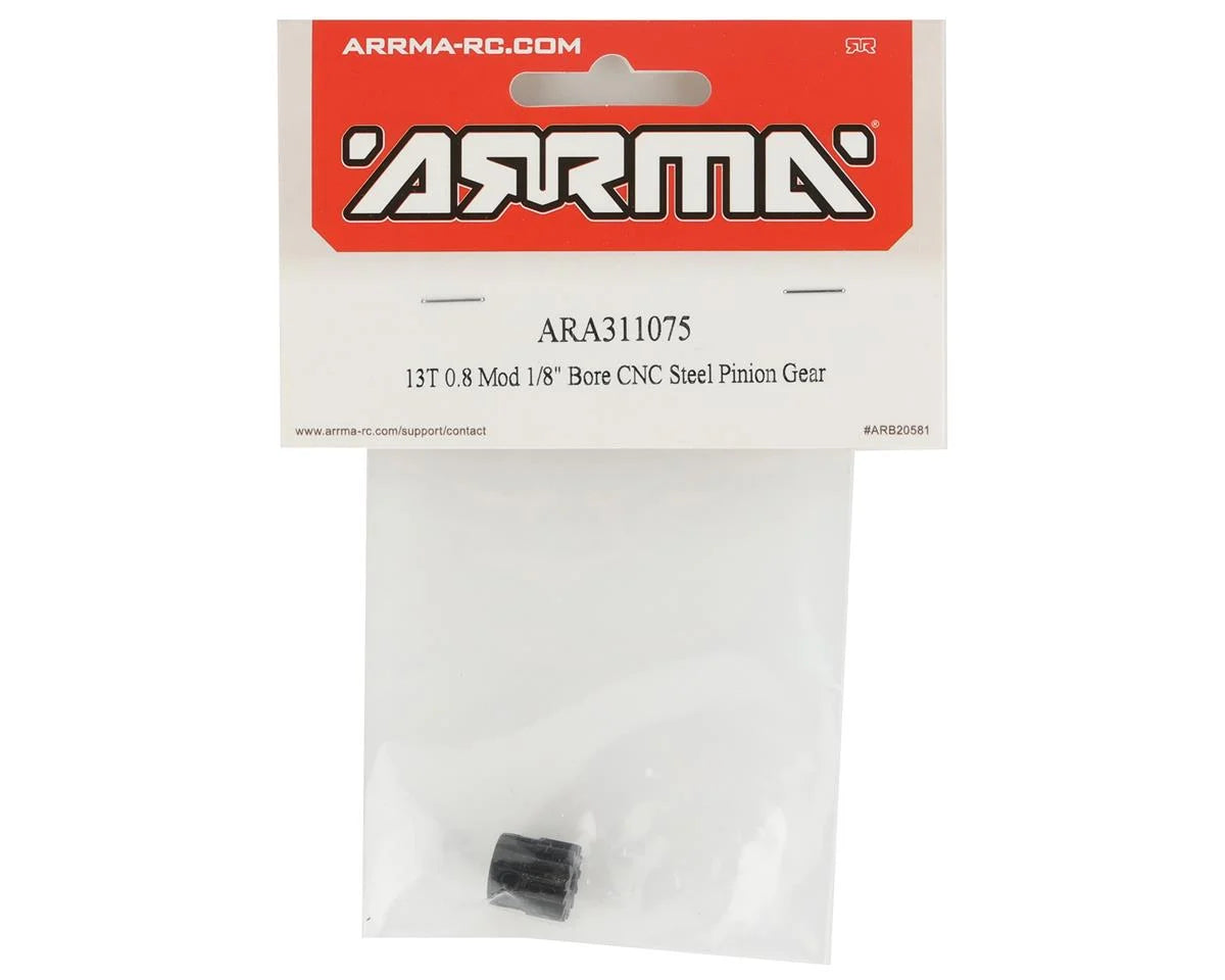 Arrma CNC Steel Mod 0.8 Pinion Gear (1/8" Bore) (13T)