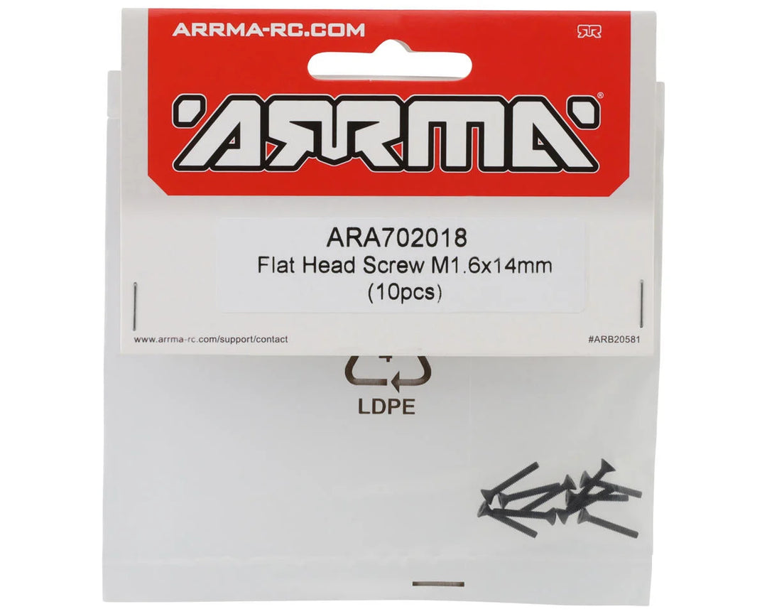 Arrma 1.6x12mm Flat Head Screw (10)