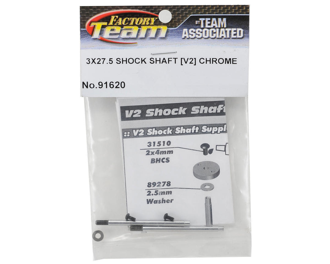 Associated 3x27.5mm V2 Chrome Screw Mount Shock Shaft (2) - Iron City RC Hobbies