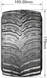 Louise R/C MT-Cyclone Sport 1/8 3.8" Monster Truck MFT Belted Tires, 17mm Hex (0" & 1/2" Offset)