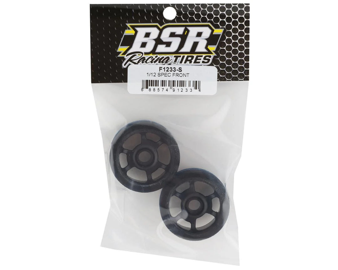 BSR Racing 1/12 Front Mounted Foam Tires (2) (Blue Stripe)