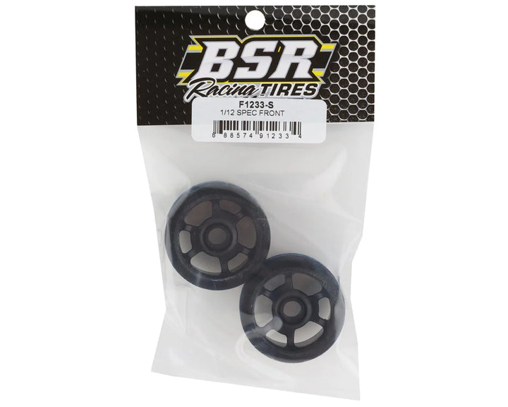 BSR Racing 1/12 Front Mounted Foam Tires (2) (Blue Stripe)