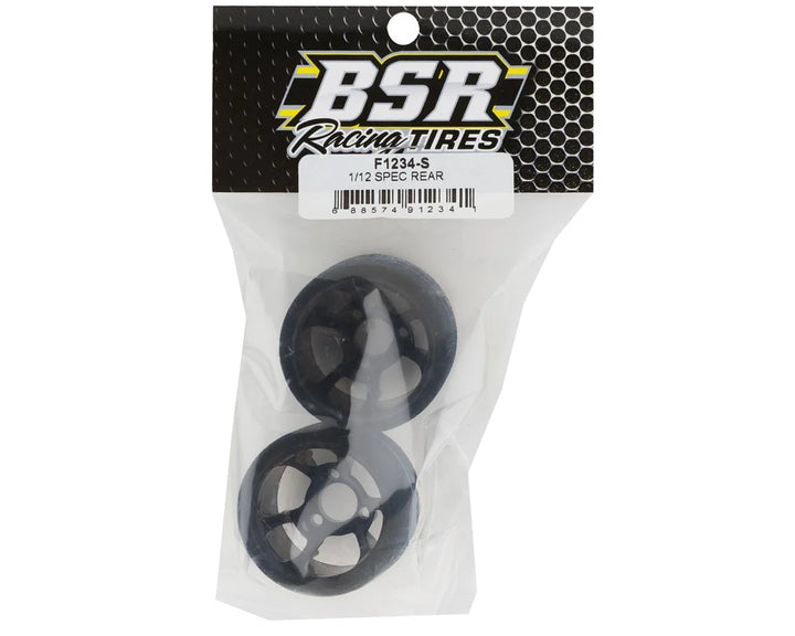 BSR Racing 1/12 Rear Mounted Foam Tires (2) (Blue Stripe)