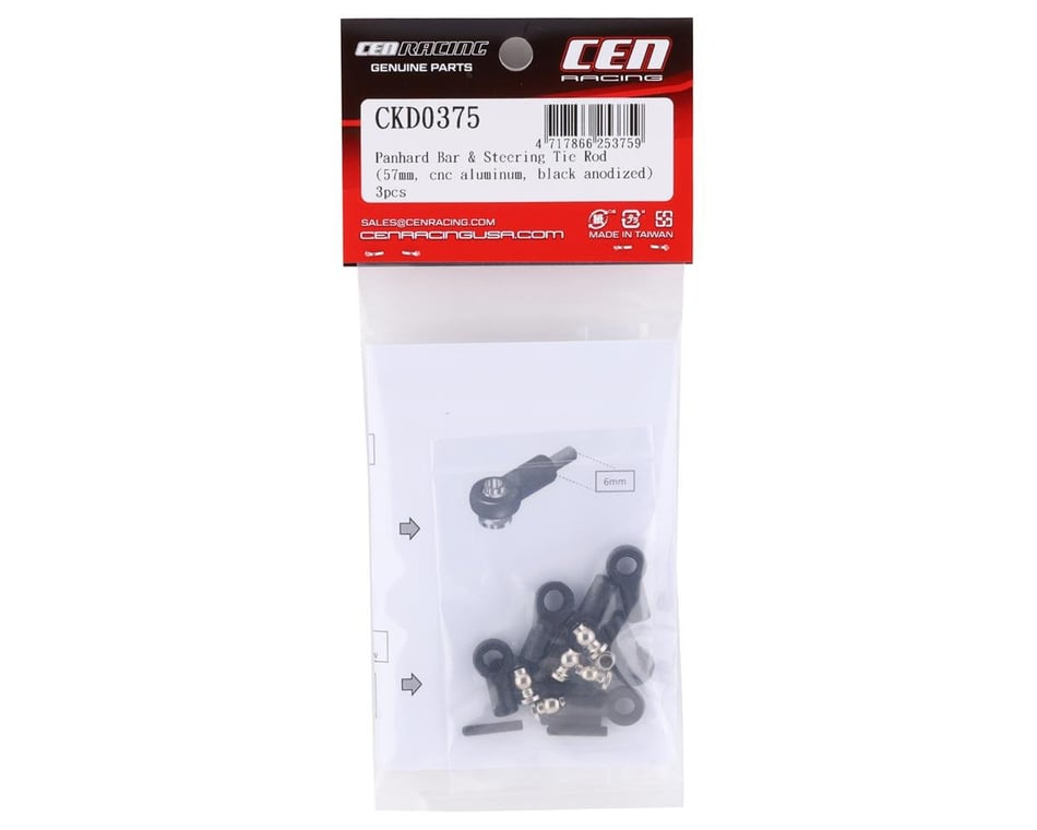 CEN F450 57mm Aluminum Panhard Bar & Steering Tie Rod (Black) (3)
(CKD0375) - Iron City RC Hobbies