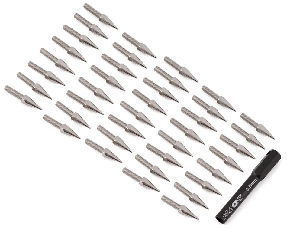 CEN 2.5mm Bullet Spiked Wheel Lug Bolts w/Tool (Sliver) (40) (CKD0612) - Iron City RC Hobbies