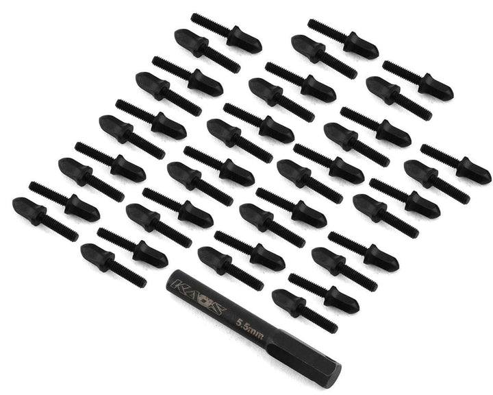 CEN RACING CKD0614 Bullet Wheel Lug (black) (40) (2.5mm studs) w/Tool - Iron City RC Hobbies