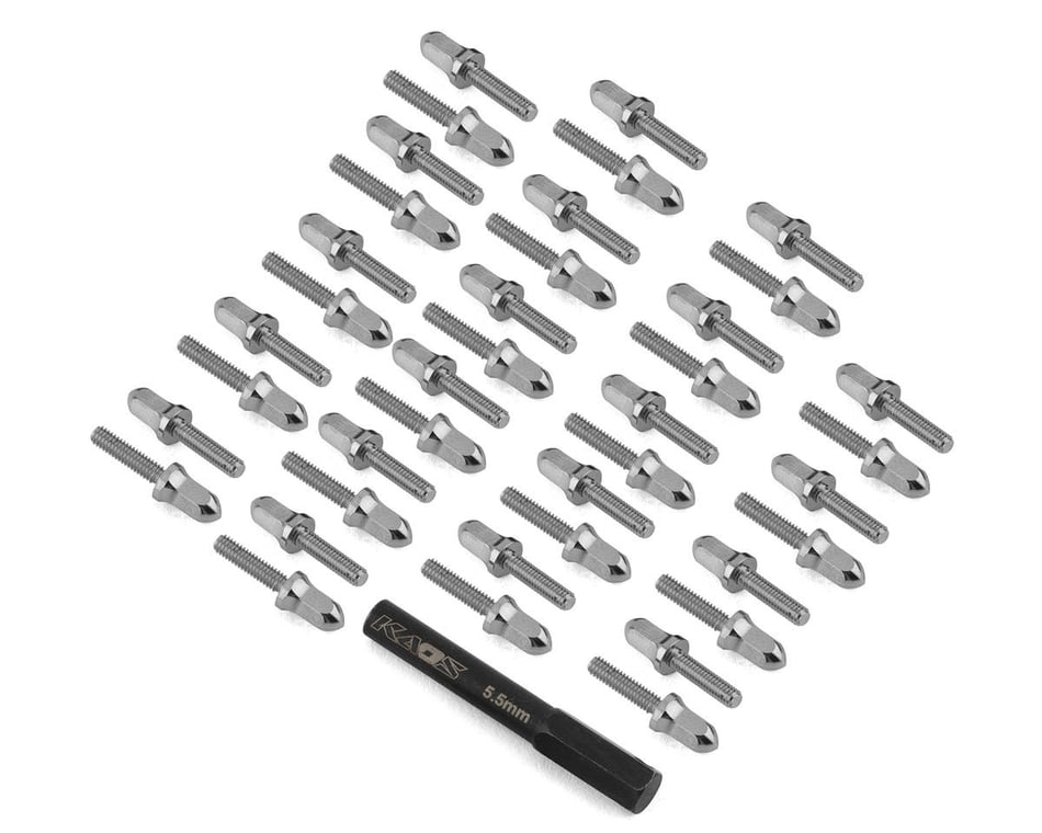 CEN RACING CKD0615 Bullet Wheel Lug (chrome) (40) (2.5mm studs) w/Tool - Iron City RC Hobbies