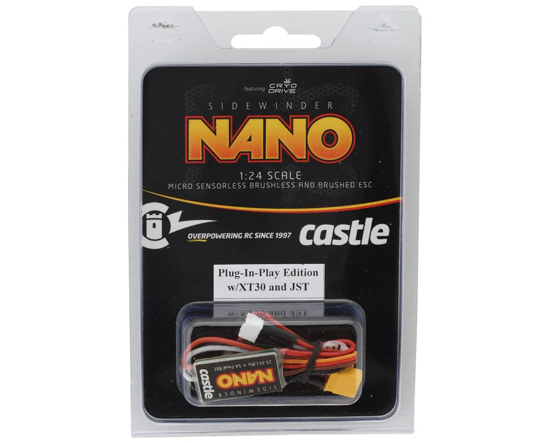 Castle Creations Sidewinder Nano Micro Plug-N-Play Brushless/Brushed ESC (12.6V) w/XT30 Connector