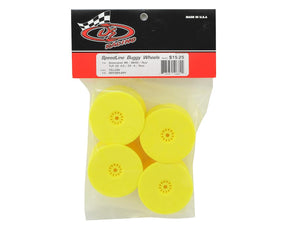 DE Racing Speedline 2.2 1/10 Buggy Rear Wheels (4) (B6/B74/22/22-4) (Yellow) w/12mm Hex - Iron City RC Hobbies