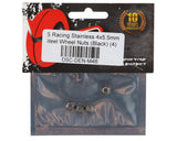 DS Racing 4x5.5mm Stainless Steel Wheel Nuts (Black) (4)