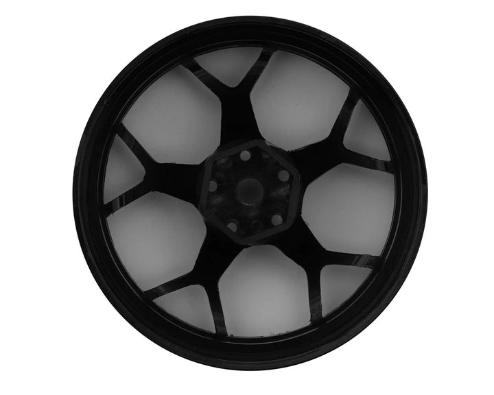 DS Racing Feathery Split Spoke Drift Wheels (Black) (2) (Super Soft) w/12mm Hex (Choose Offset)