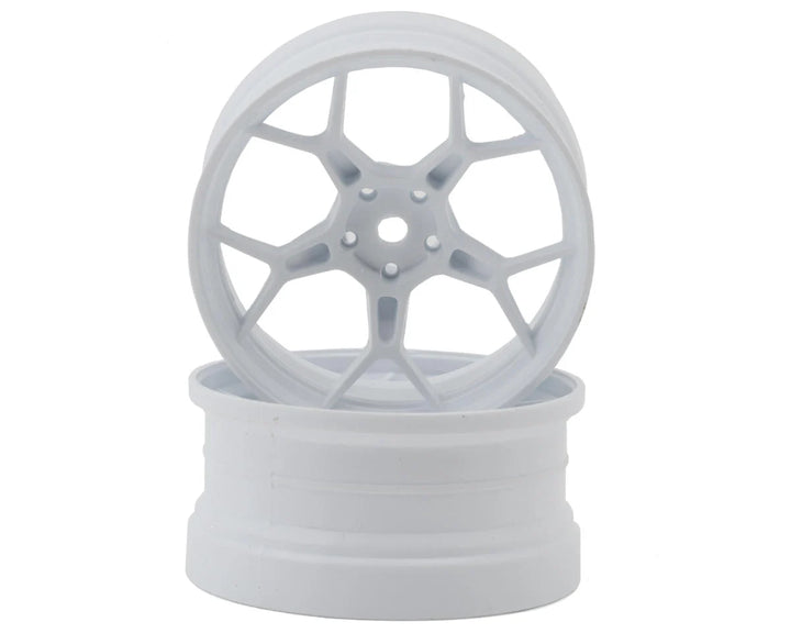 DS Racing Feathery Split Spoke Drift Wheels (White) (2) (Super Soft) w/12mm Hex (Choose Offset)