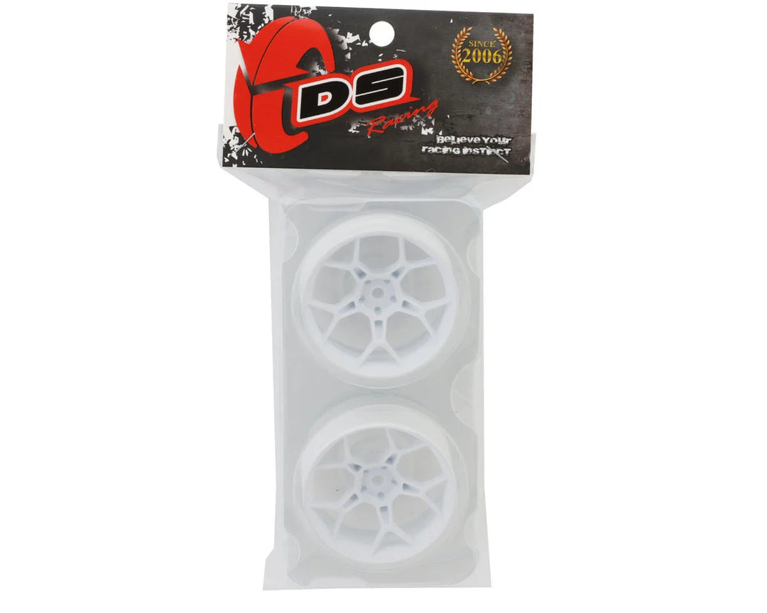 DS Racing Feathery Split Spoke Drift Wheels (White) (2) (Super Soft) w/12mm Hex (Choose Offset)