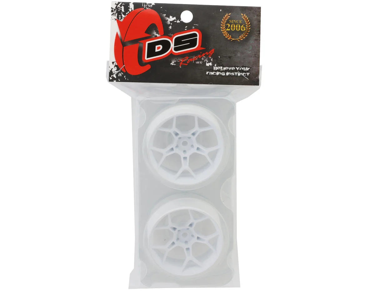 DS Racing Feathery Split Spoke Drift Wheels (White) (2) (Super Soft) w/12mm Hex (Choose Offset)