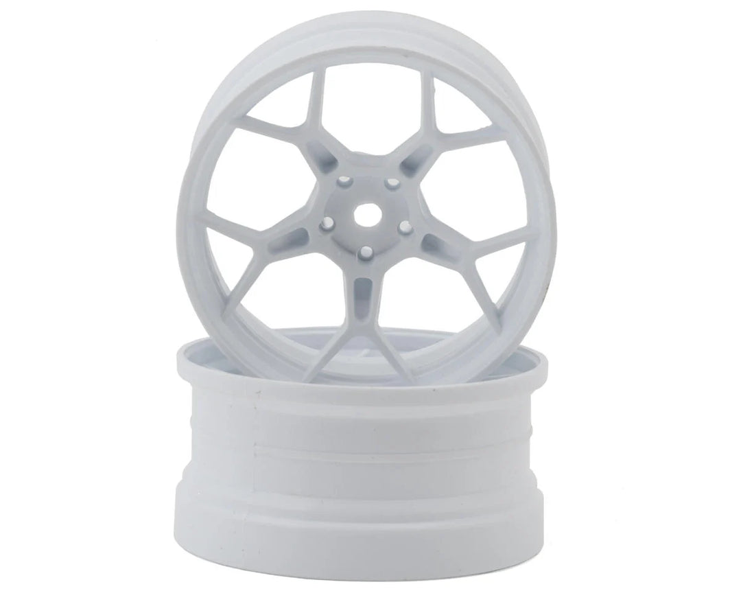 DS Racing Feathery Split Spoke Drift Wheels (White) (2) (Super Soft) w/12mm Hex (Choose Offset)