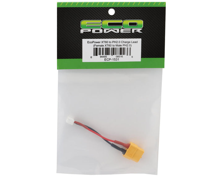 EcoPower XT60 to PH2.0 Charge Lead (Female XT60 to Male PH2.0)