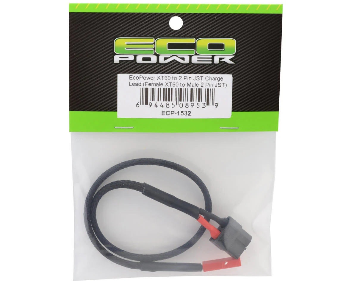 EcoPower XT60 to 2 Pin JST Adapter (Male 2 Pin JST to Female XT60)
