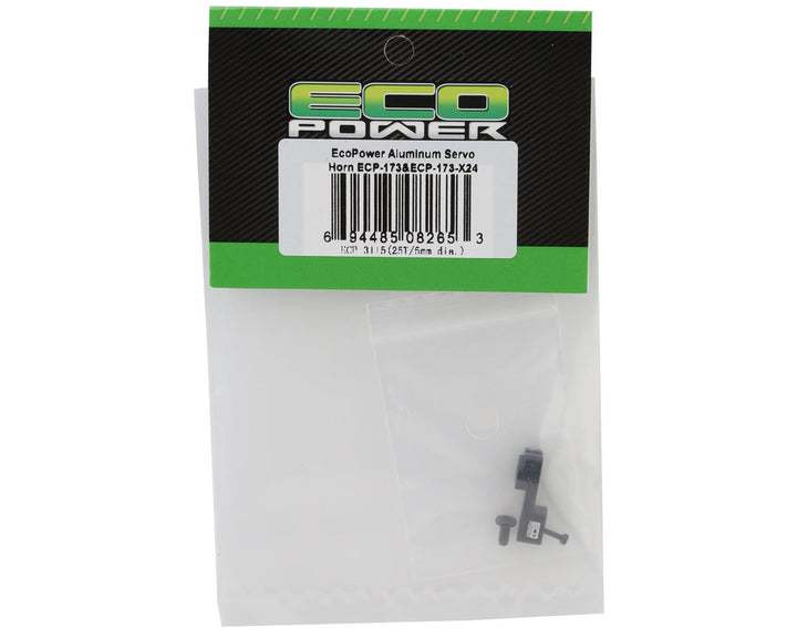 EcoPower Aluminum Clamping Micro Servo Horn for ECP-173 & X24 Servos (Black) (25T/ø5mm) (TRX4M & SCX24)