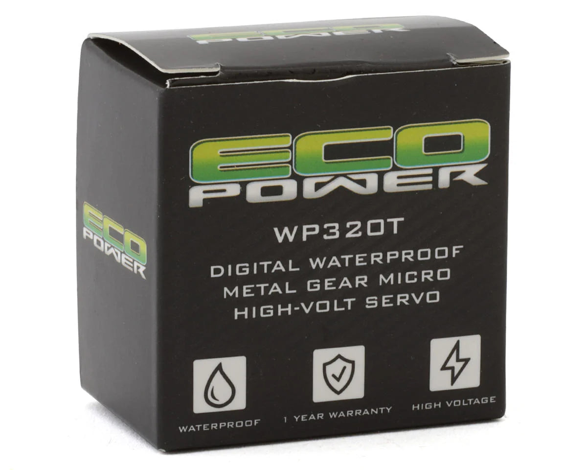 EcoPower WP320T Digital Waterproof Metal Gear Mini Servo (High Torque) w/Aluminum Clamping Horn for 1/16 Traxxas Vehicles