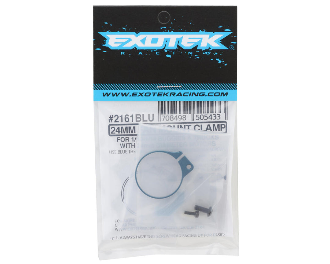 Exotek 24mm Motor Aluminum Mini Fan Mount (Blue)