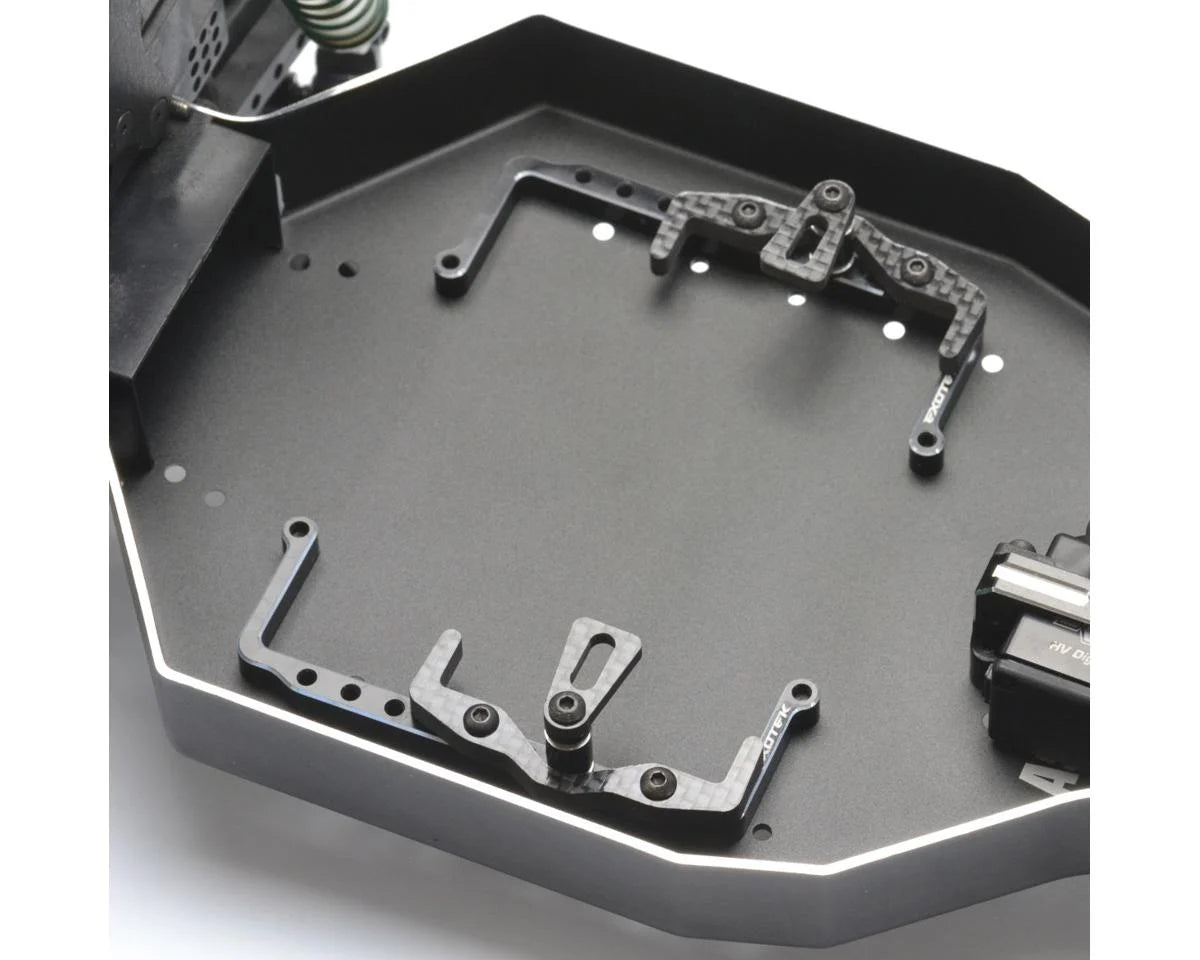 Exotek Associated RC10 Adjustable Aluminum & Carbon Fiber Battery Tray Set (Black)