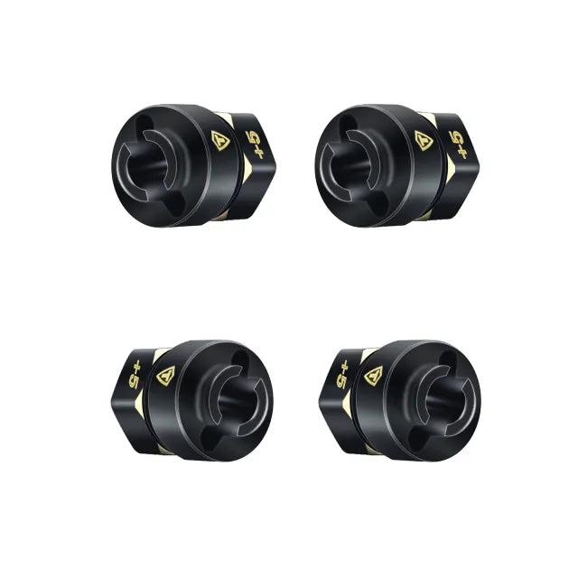 Treal Brass Extended Hex Hubs Wheel Spacers for SCX24 Upgrades +5mm Black