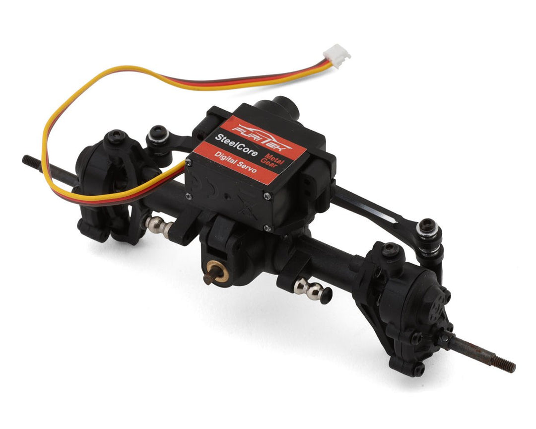 Furitek TerraX Active Pro Pre-Assembled Front Axle Set w/Servo & Brass Weights