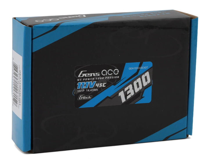 Gens Ace G-Tech Smart 3S LiPo Battery 45C (11.1V/1300mAh) w/EC3 Connector