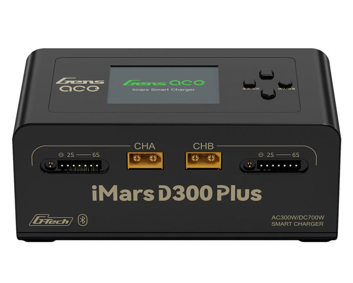 Gens Ace iMars D300 Plus G-Tech Smart Dual AC/DC Charger (6S/16A) (AC-300W) (DC-350W x2) w/Bluetooth App Control (Choose Color)