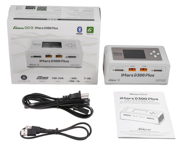 Gens Ace iMars D300 Plus G-Tech Smart Dual AC/DC Charger (6S/16A) (AC-300W) (DC-350W x2) w/Bluetooth App Control (Choose Color)