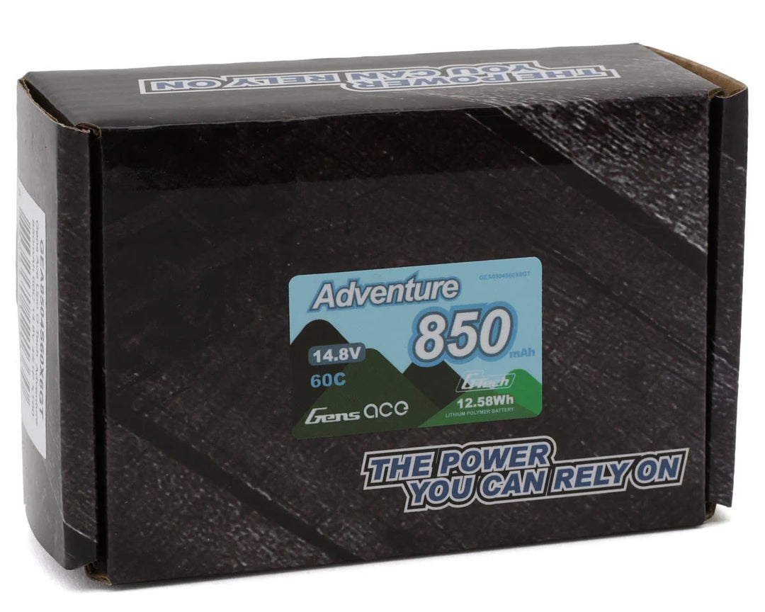 Gens Ace 4S 60C G-Tech Adventure LiPo Battery (14.8V/850mAh) w/XT60 Connector
