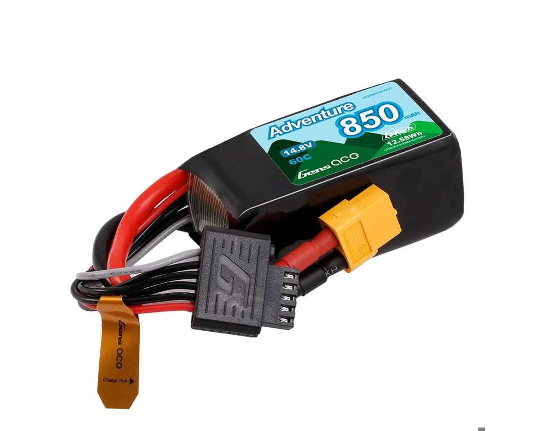 Gens Ace 4S 60C G-Tech Adventure LiPo Battery (14.8V/850mAh) w/XT60 Connector