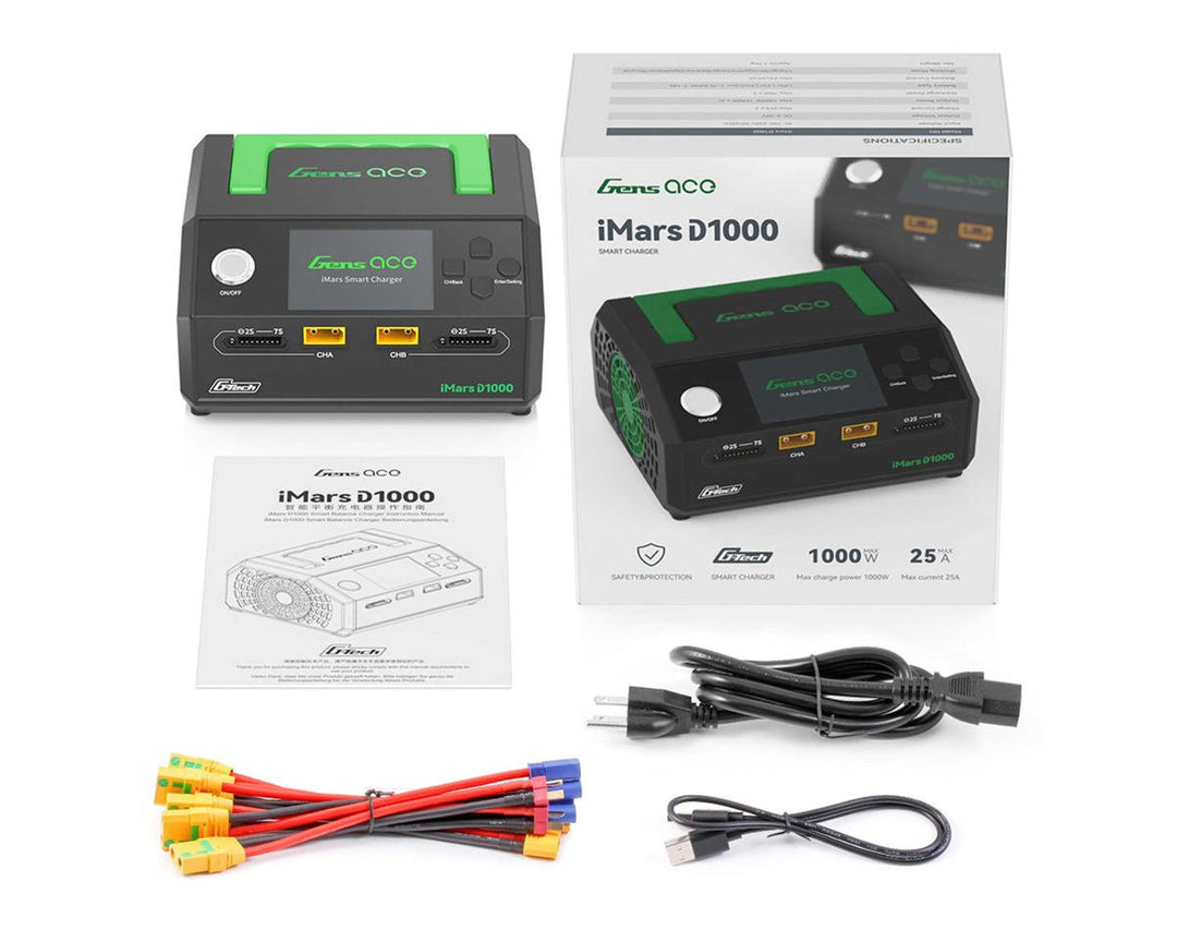 Gens Ace D1000 G-Tech Smart Dual AC Charger (7S/25A) (AC-1000W)