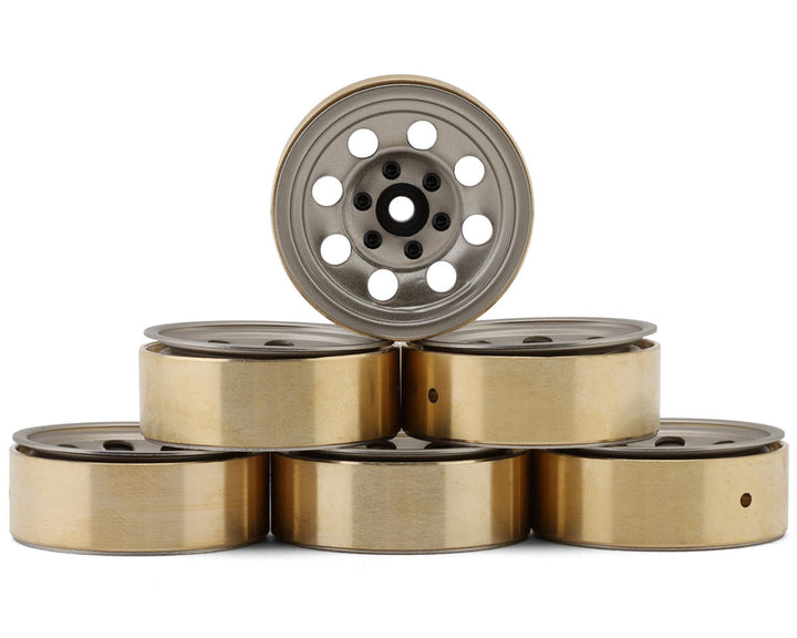 HobbyPlus 1.2" Steelie Beadlock Wheels w/Brass Rings (25g) (6) (Choose Color)