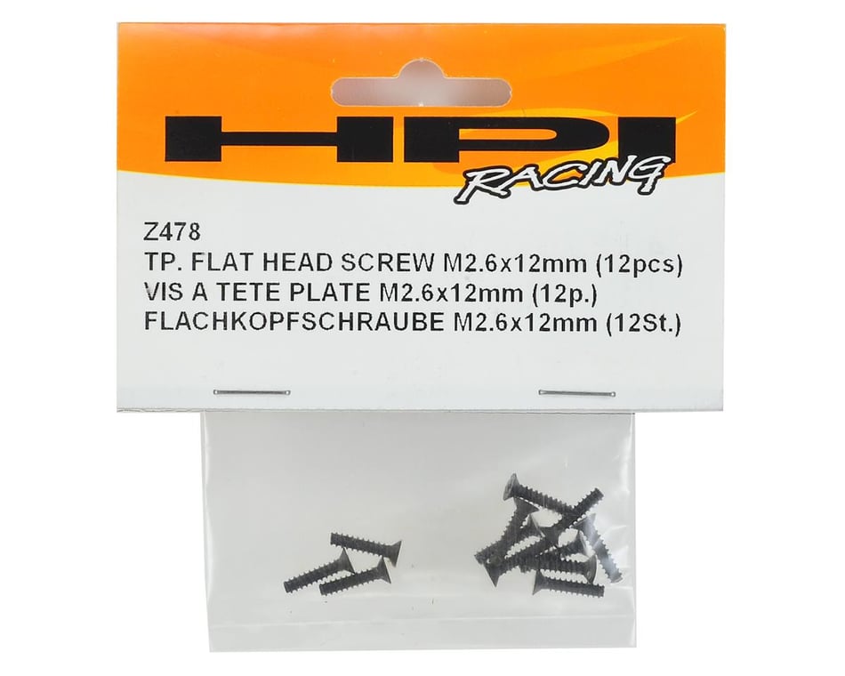 HPI 2.6X12mm Self Tapping Flat Head Screw (12) (Z478) - Iron City RC Hobbies