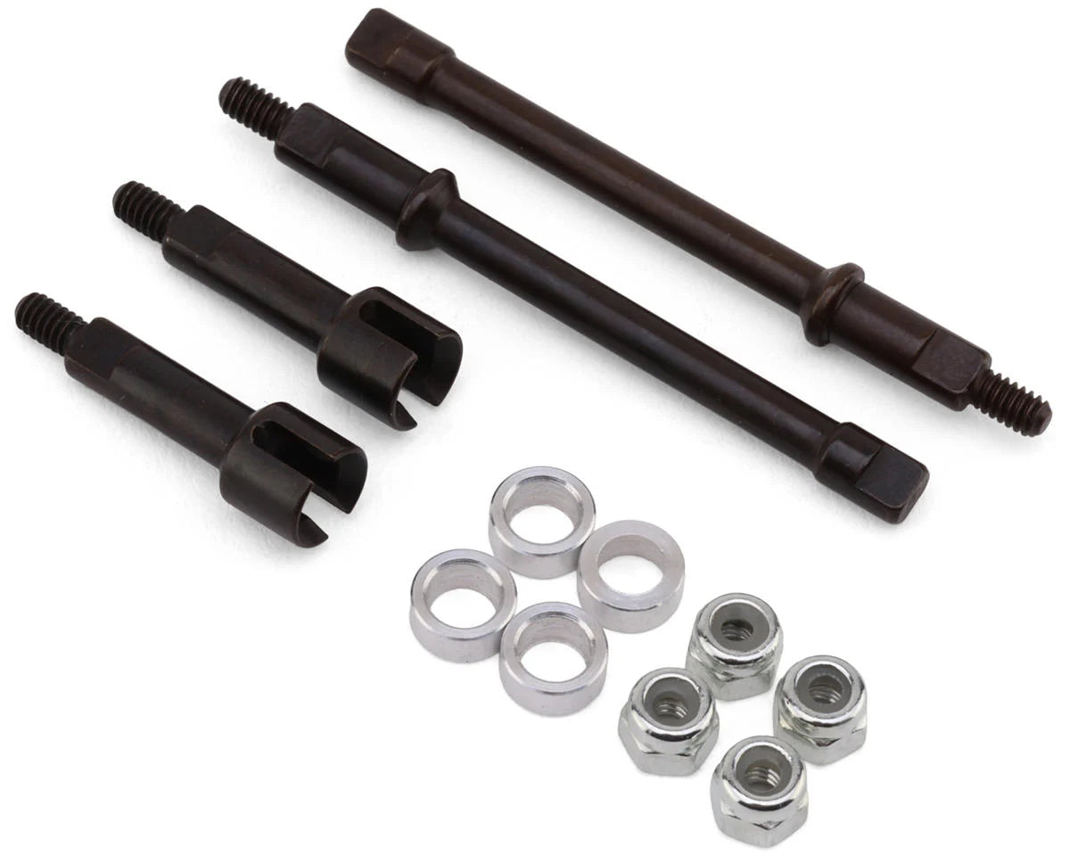 Hot Racing Axial® SCX30® +6mm Wide CNC-Machined Hardened Spring Steel Axles Set