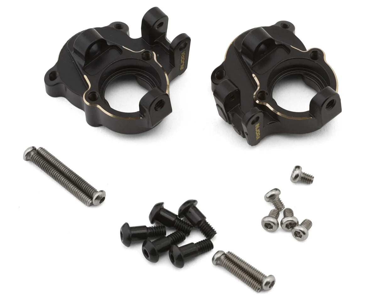Injora Redcat Ascent-18 Apex Brass Steering Knuckles (Black) (2) (14.3g ea)