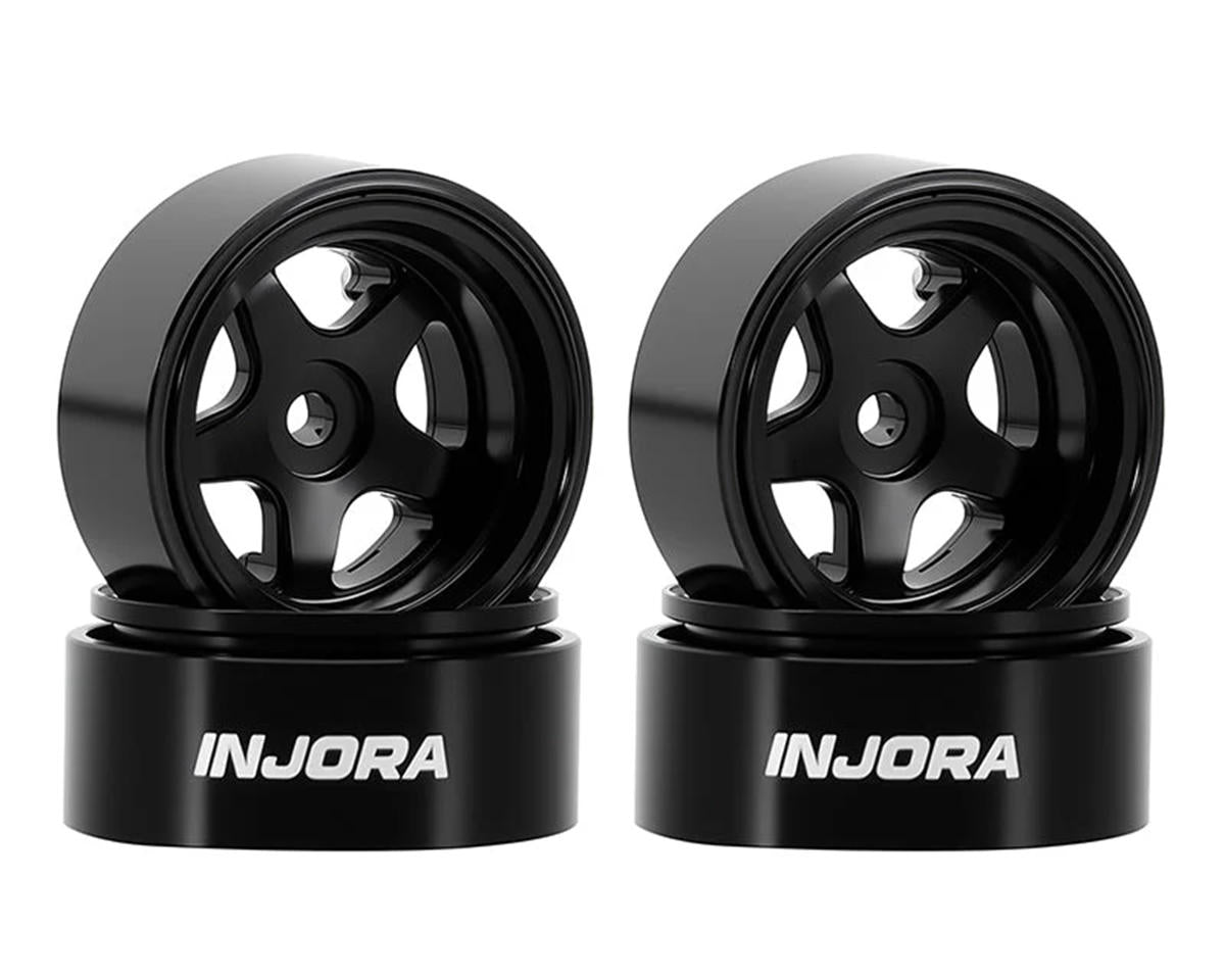 Injora Axial SCX30 D18 0.7" 5-Spoke Aluminum Micro Rock Crawler Beadlock Wheels (4) (3.4g ea)