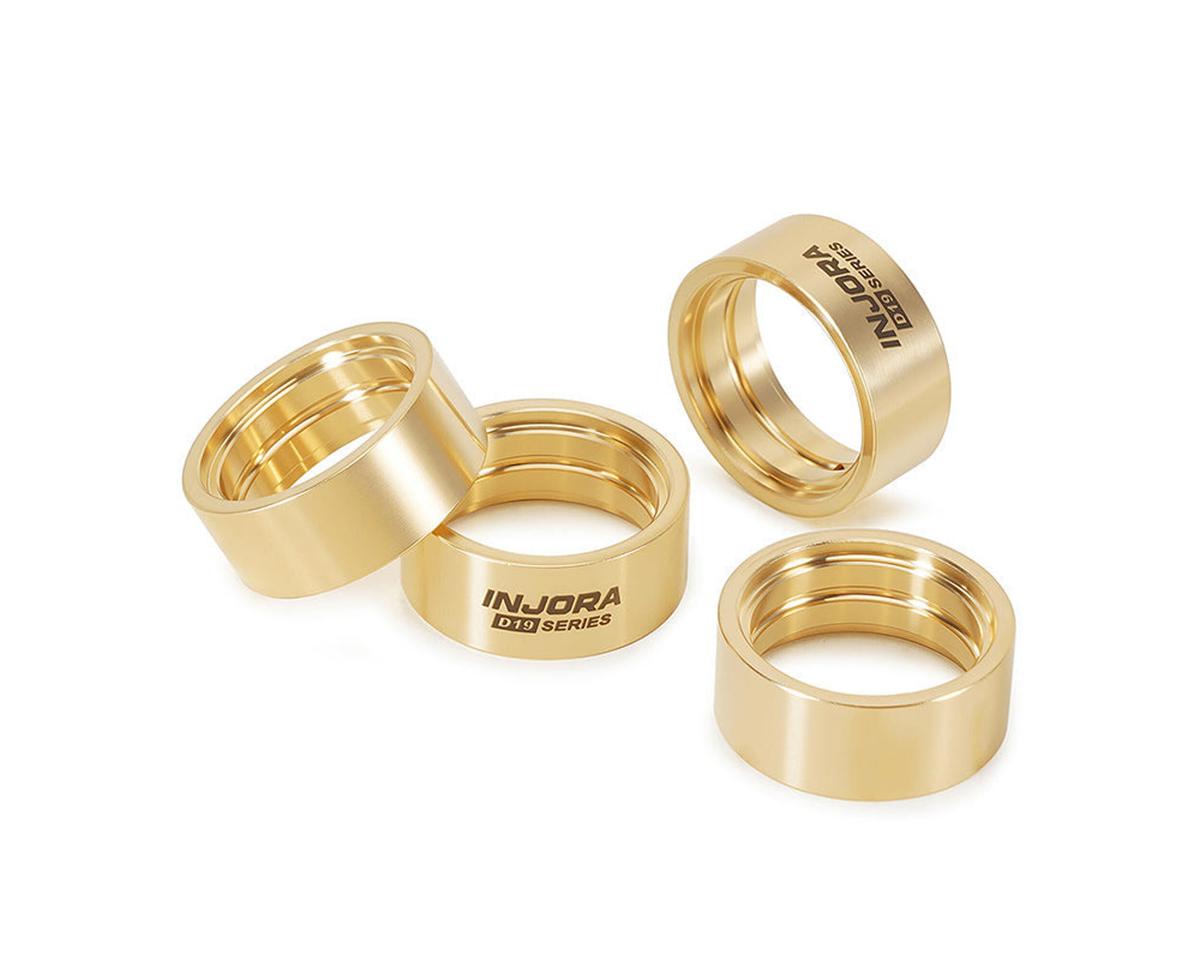 Injora Axial SCX30 0.7" D19 Beadlock wheels Brass Clamp Rings (4) (10.1g ea)