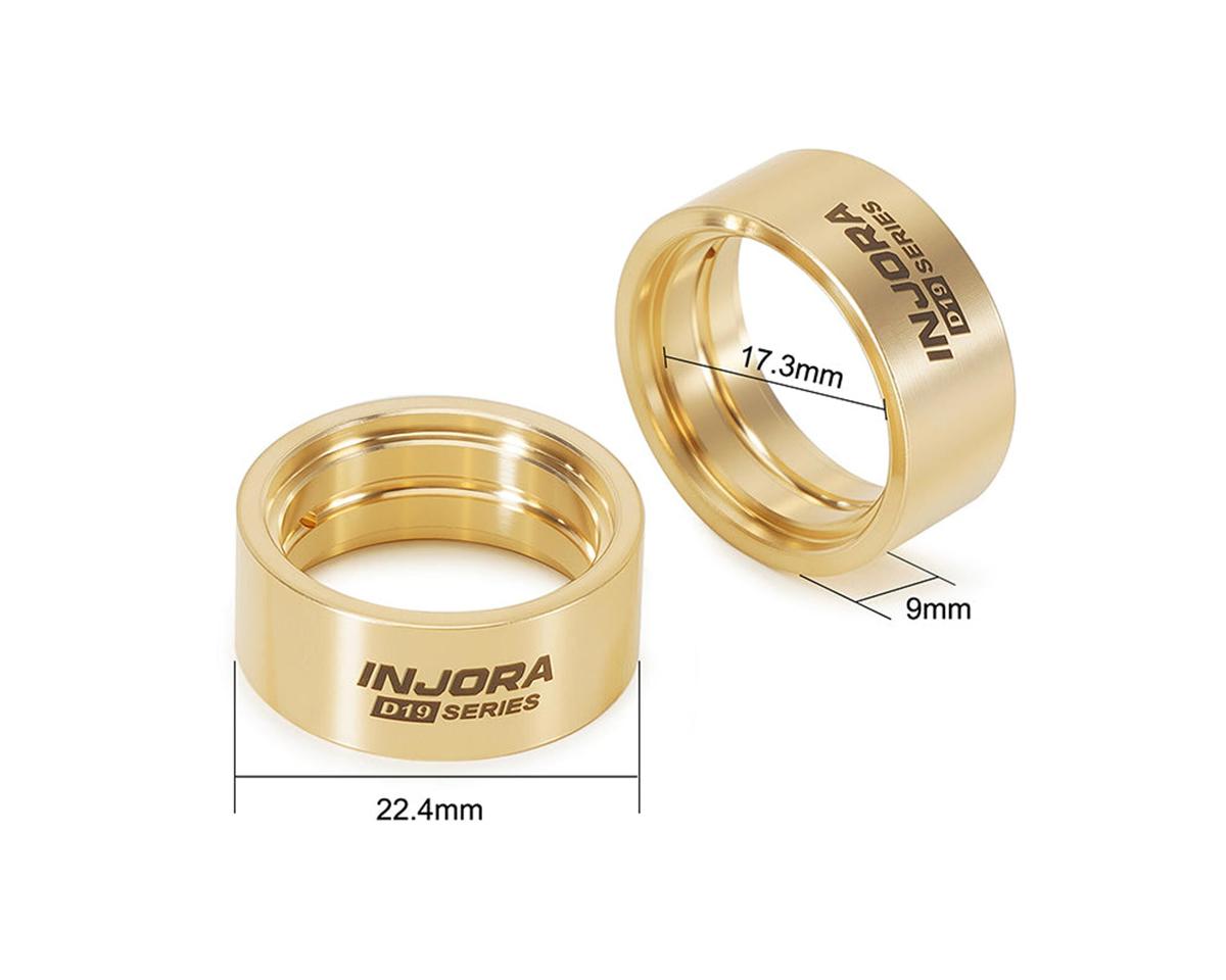 Injora Axial SCX30 0.7" D19 Beadlock wheels Brass Clamp Rings (4) (10.1g ea)