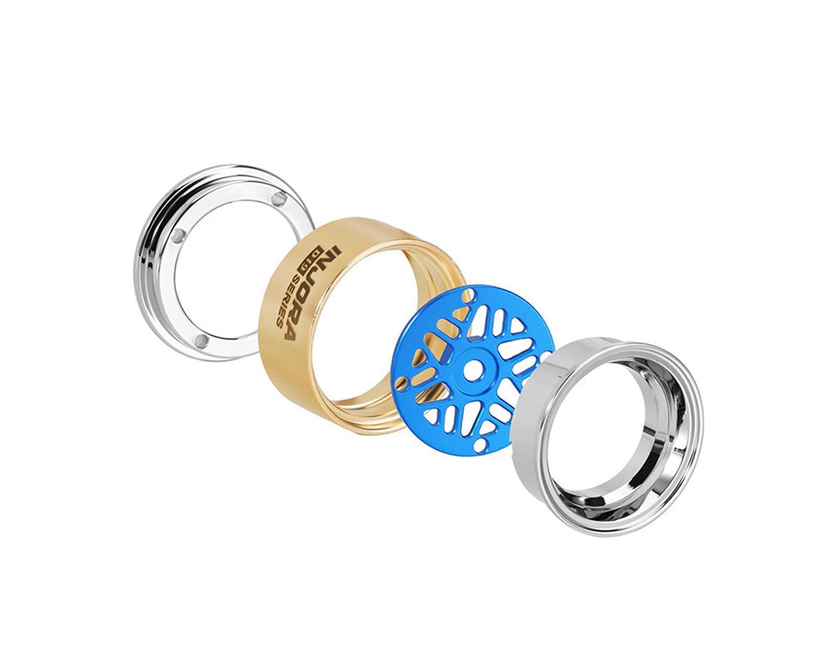 Injora 0.7" D19 ModuWheel Brass & Aluminum Micro Crawler Beadlock Wheels (4) (8.4g ea) (-2mm Offset) (Ascent-32)