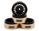 Injora 1.0" Brass Multi-Spoke Micro Crawler Beadlock Wheels (Black) (41g ea) (4)