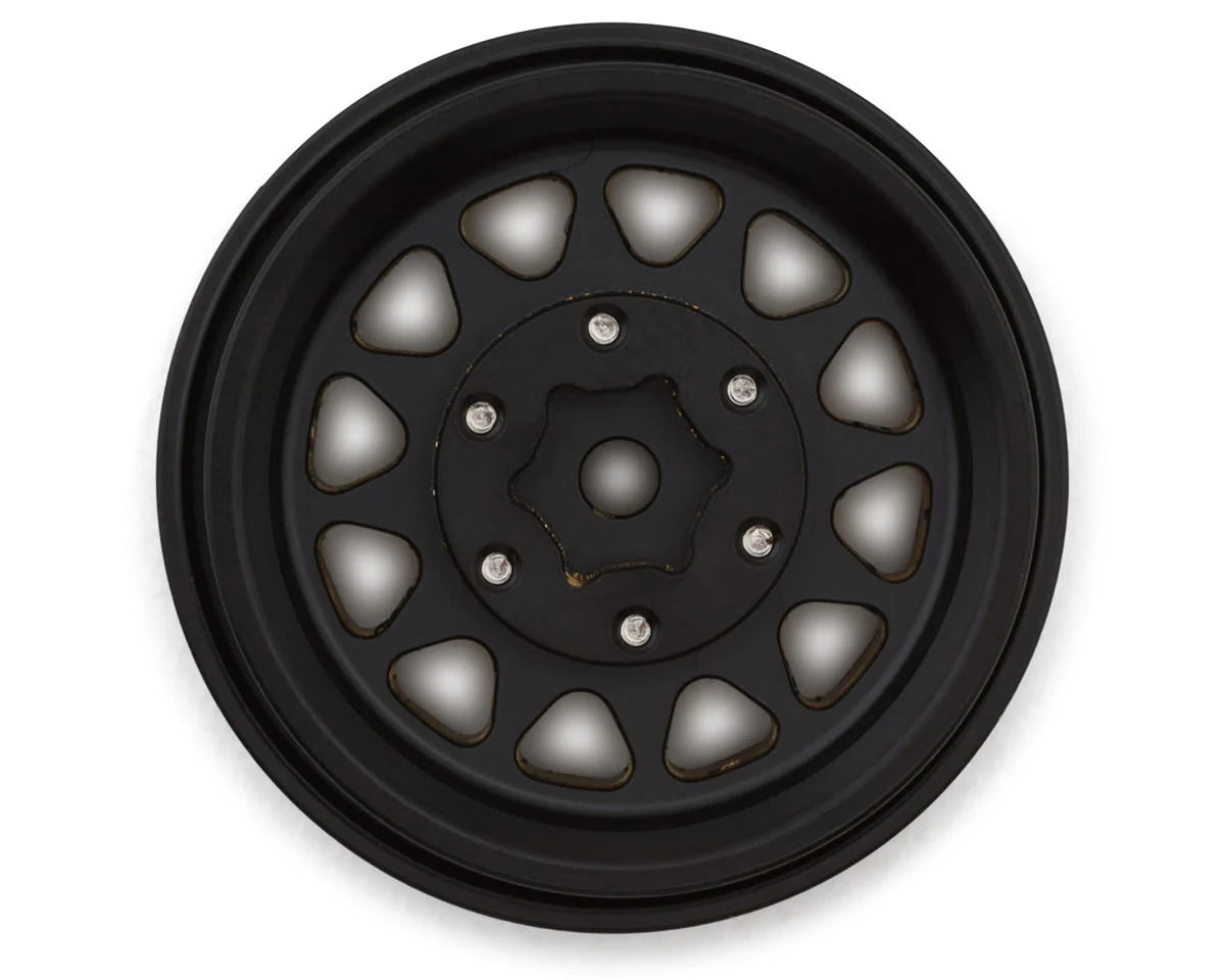 Injora 1.3" D-Slot Brass Micro Rock Crawler Beadlock Wheels (68g ea) (Black) (4)