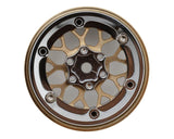 Injora 1.3" ModuWheel Brass & Aluminum Micro Rock Crawler Beadlock Wheels (43g ea) (Bronze/Chrome) (4)