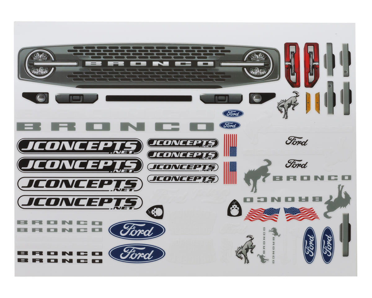 JConcepts 2021 Ford Bronco 4 Door Rock Crawler Pre-Trimmed Body (Clear) (12.3")