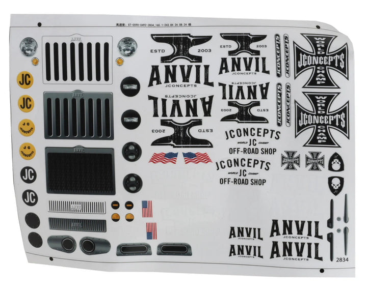 JConcepts Anvil 1/10 Rock Crawler Pre-Trimmed Body (Clear) (12.3") (Cab Only)