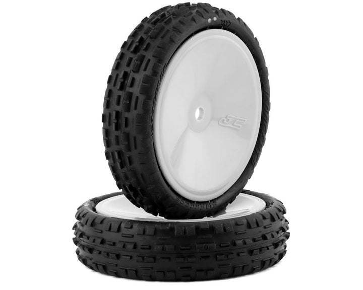 JConcepts Swaggers 2.2" Pre-Mounted 2WD Front Buggy Carpet Tires (White) (2) (Pink) w/12mm Hex - Iron City RC Hobbies